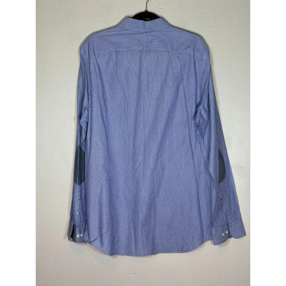 Banana Republic, Tailored Slim-Fit Denim Elbow-Patch Button-Down Shirt, XL‎ Tall